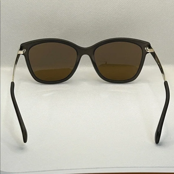 Cole Haan 57mm Polarized Sleek Square Matte Grey and Gold Women's Sunglasses - Picture 7 of 13